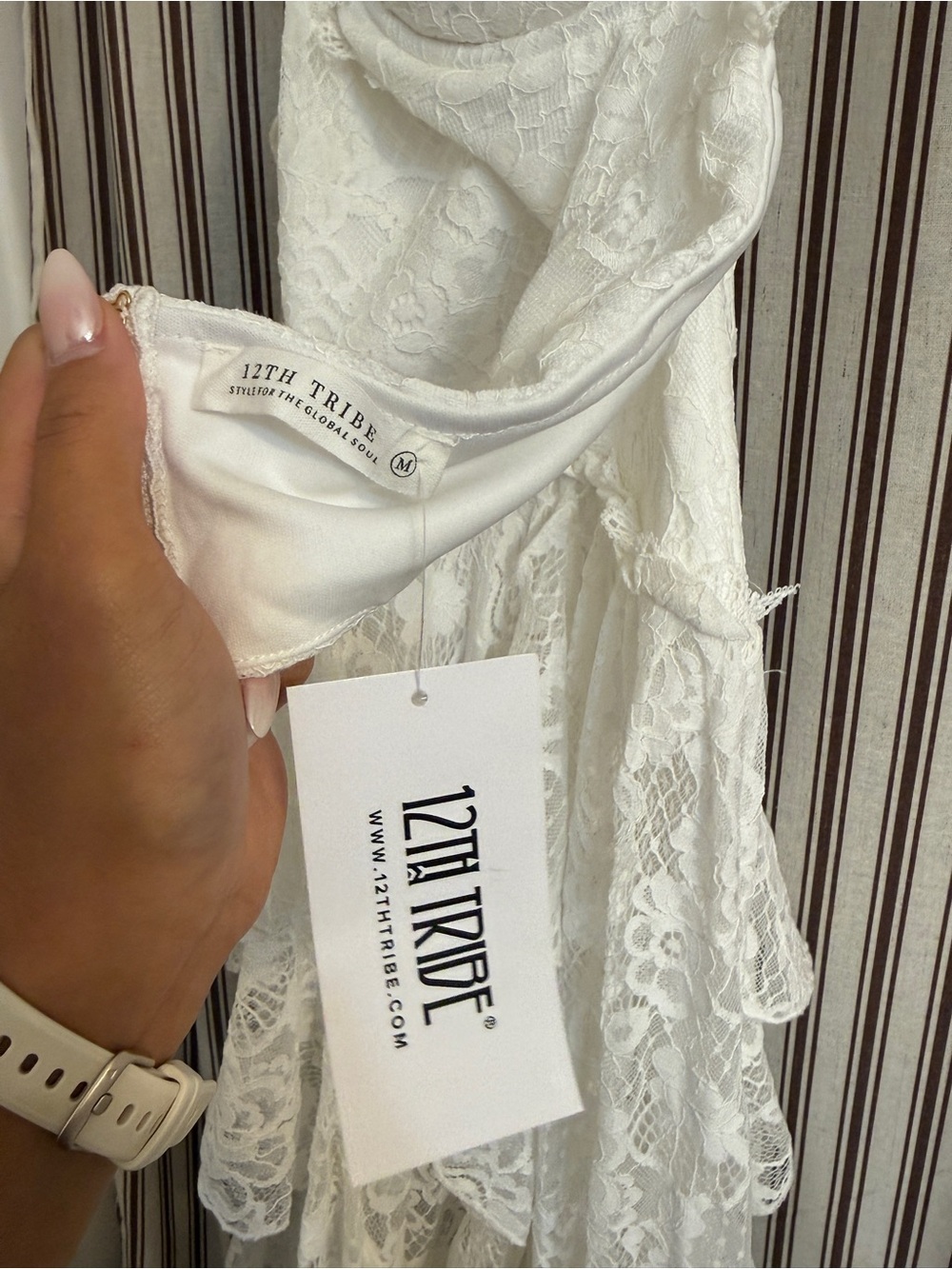 Princesa White Lace Drop Waist Maxi Dress - 12th Tribe - Picture 8 of 10